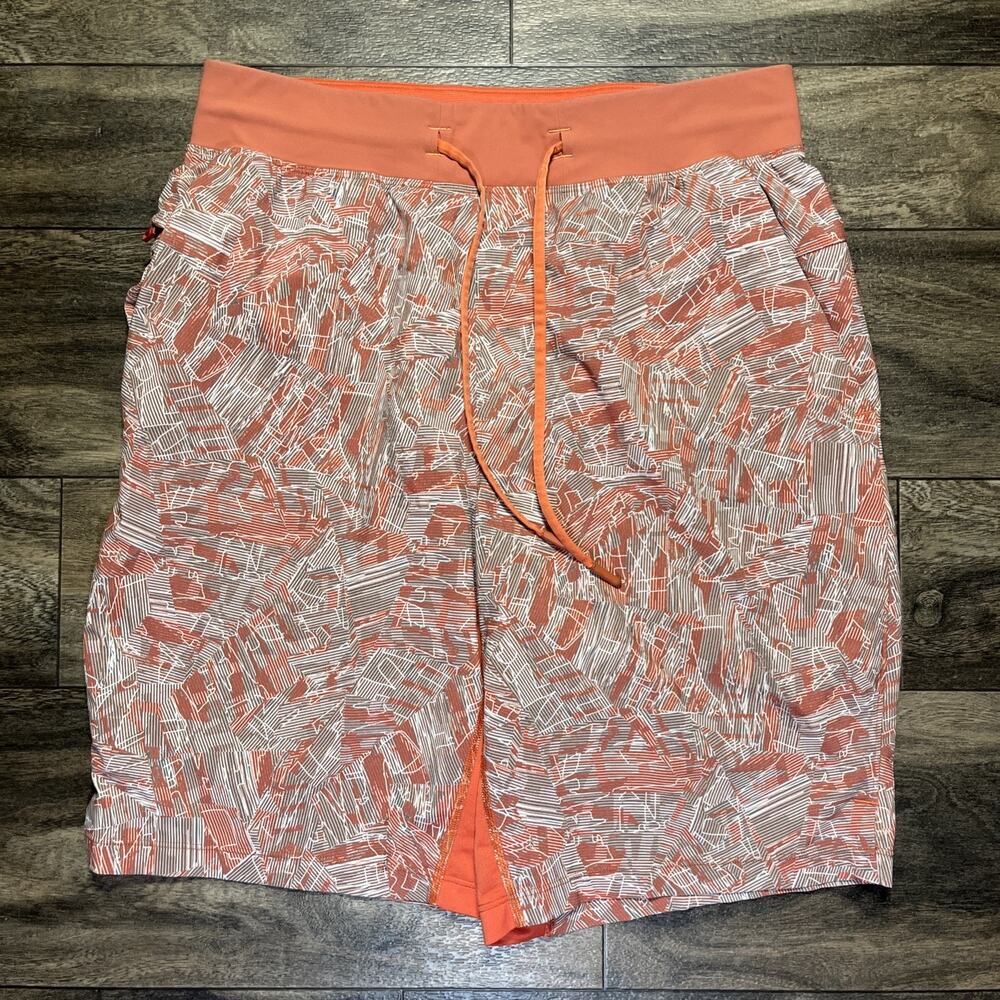 Lululemon T.H.E. Short 9" Men's S Parallel Divide Warm Coral Multi M7ARAS EUC